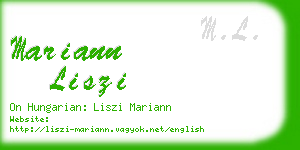 mariann liszi business card